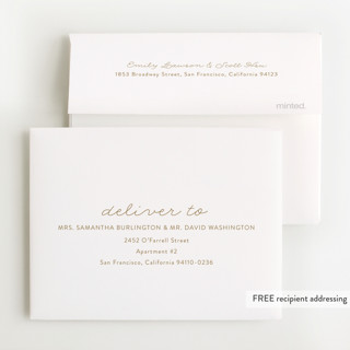 This is a honey baby thank you cards with foil pressed by Carolyn MacLaren called glittering hello printing on strathmore in standard