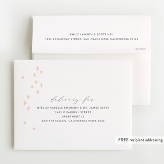 This is a pale pink baby thank you cards with foil pressed by Oscar and Emma - Karly Depew called tiny love printing on strathmore in standard