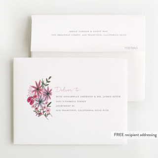 This is a rose baby thank you cards with foil pressed by Morgan Ramberg called blossom baby printing on strathmore in standard