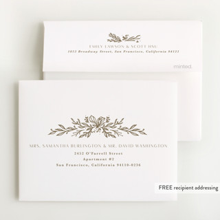 This is a sand baby thank you cards with foil pressed by Kate Ahn called sparkling florals printing on strathmore in standard