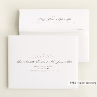 This is a blush baby thank you cards with gloss press by Susan Moyal called baby florals printing on strathmore in standard