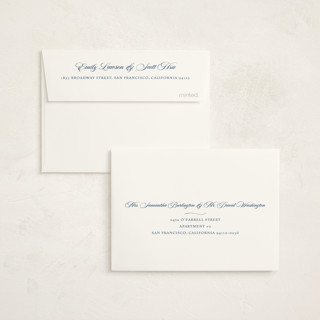 This is a baby blue baby thank you cards with standard by Alston Foster called little darling printing on strathmore in standard