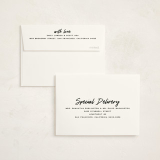 This is a volcano baby thank you cards with standard by Owl and Toad called just the facts printing on strathmore in standard