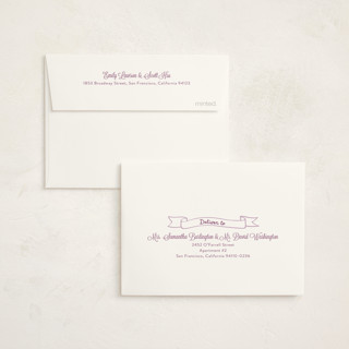 This is a lavander baby thank you cards with standard by Cass Loh called bow frame printing on strathmore in standard