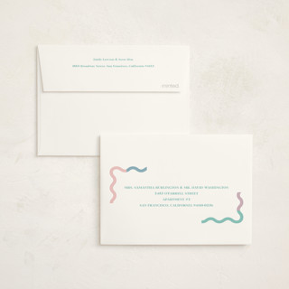 This is a cream baby thank you cards with standard by Baumbirdy called wavy pastel frame printing on strathmore in standard