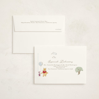 This is a sand baby thank you cards with standard by frau brandt called winnie adventure printing on strathmore in standard