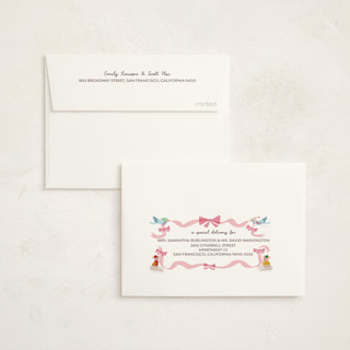 This is a blush baby thank you cards with standard by Lori Wemple called disney cinderella birth announcement printing on strathmore in standard