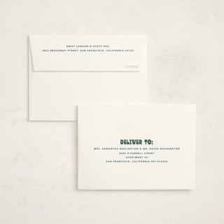This is a forest baby thank you cards with standard by Anna Elder called boldly named printing on strathmore in standard
