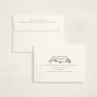 This is a slate baby thank you cards with standard by Morgan Ramberg called special delivery printing on strathmore in standard