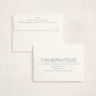 This is a bluebird baby thank you cards with standard by Creo Study called iconic bebe printing on strathmore in standard