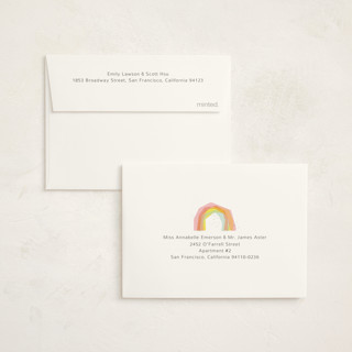 This is a prism baby thank you cards with standard by Meggy Masters called rainbow play printing on strathmore in standard