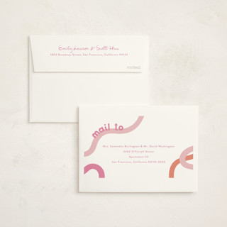 This is a peach sherbet baby thank you cards with standard by Lauren Chism called wiggle worm printing on strathmore in standard