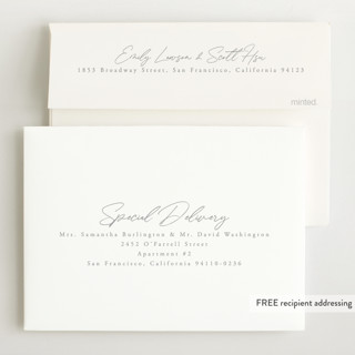 This is a frost birth announcements with standard by Everett Paper Goods called linear printing on recycled smooth signature in standard