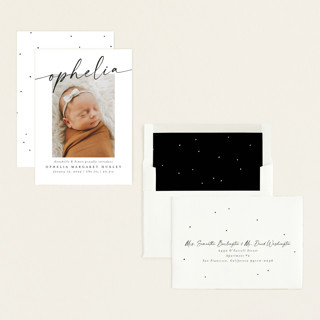 This is a coal birth announcements with standard by Meggy Masters called signature name printing on recycled smooth signature in standard