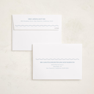 This is a powder birth announcements with standard by Jenna Holcomb called rickrack printing on recycled smooth signature in standard