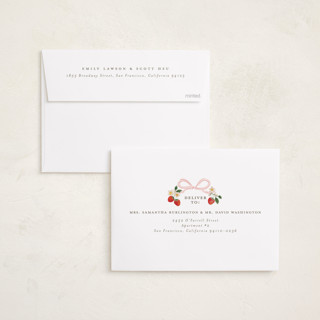 This is a cherry blossom birth announcements with standard by Itsy Belle Studio called fraises de bois printing on recycled smooth signature in standard