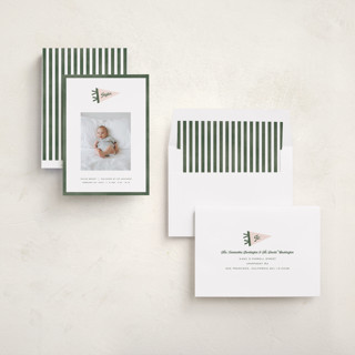 This is a ivy birth announcements with standard by Pixel and Hank called pennant printing on recycled smooth signature in standard
