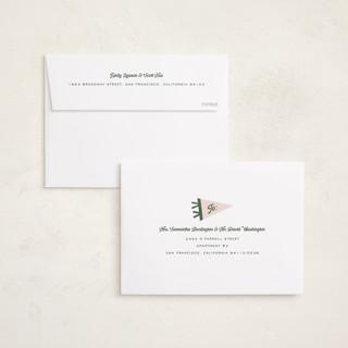 This is a ivy birth announcements with standard by Pixel and Hank called pennant printing on recycled smooth signature in standard