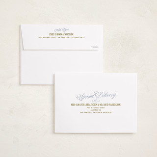 This is a periwinkle birth announcements with standard by Owl and Toad called introducing printing on recycled smooth signature in standard