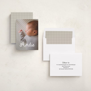 This is a cotton birth announcements with standard by Adelyn T. called morning coffee printing on recycled smooth signature in standard