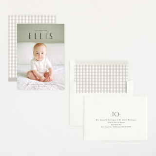 This is a galaxy birth announcements with standard by Jennifer Wick called in name only printing on recycled smooth signature in standard