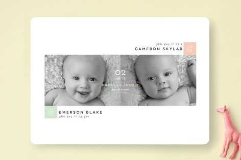 twin birth announcements photo cards