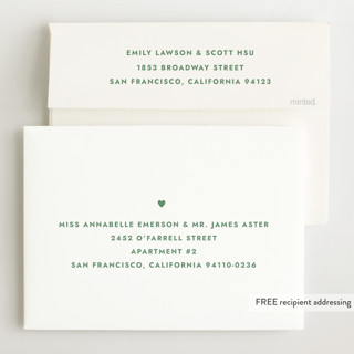 This is a clover birth announcements with standard by Megan Davis called present perfect printing on recycled smooth signature in standard