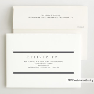 This is a cloud birth announcements with standard by Nicole Walsh called minimalist stripes printing on recycled smooth signature in standard