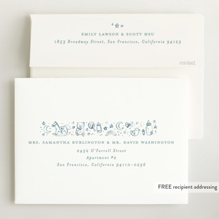 This is a bluebird birth announcements with standard by Creo Study called iconic bebe printing on recycled smooth signature in standard