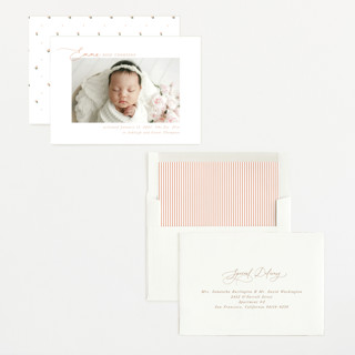 This is a apricot birth announcements with standard by Jenna Holcomb called sweetest printing on recycled smooth signature in standard