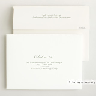 This is a sage birth announcements with standard by Nicole Walsh called stitched frame printing on recycled smooth signature in standard