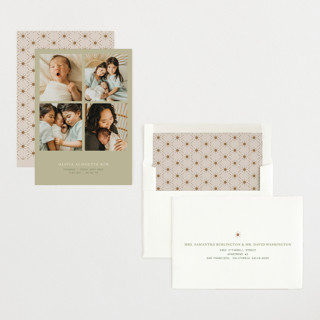 This is a garden birth announcements with standard by Bramble Studio called love in a grid printing on signature in standard