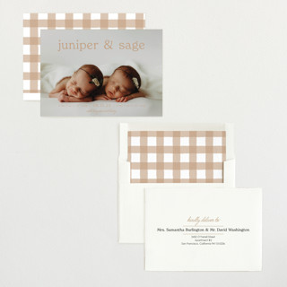 This is a fawn birth announcements with standard by Brittany Braithwaite called sweet nostalgia printing on signature in standard