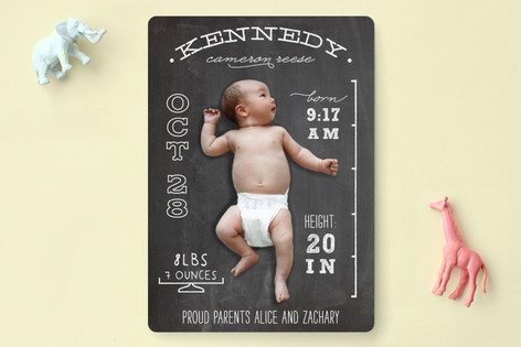 chalkboard baby announcements