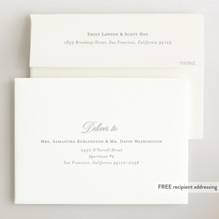 This is a dove birth announcements with standard by Vanessa Doyle called monogram laurel printing on recycled smooth signature in standard