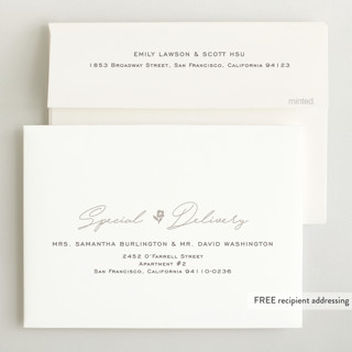 This is a mist birth announcements with standard by Melissa Egan of Pistols called prim printing on recycled smooth signature in standard