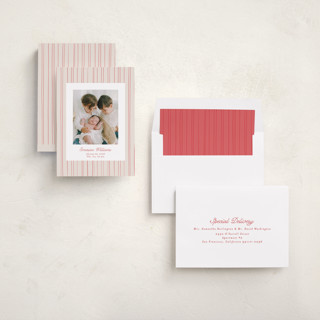 This is a watermelon birth announcements with standard by Tamara Hilje called rayitas printing on recycled smooth signature in standard