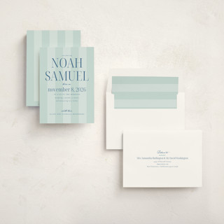 This is a seagrass birth announcements with standard by Claudia Orengo called simple happiness printing on signature in standard