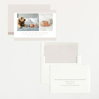 This is a fawn birth announcements with standard by Nicoletta Savod called sweet one printing on recycled smooth signature in standard