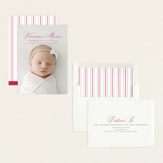 This is a wine birth announcements with standard by Ashlee Townsend called enchanted love printing on recycled smooth signature in standard