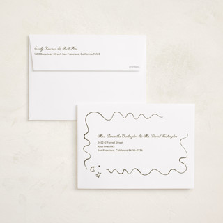 This is a linen birth announcements with standard by Zove Ahhh called dreamland printing on recycled smooth signature in standard