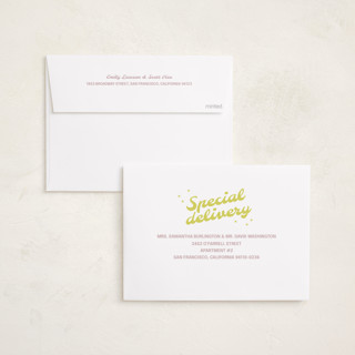 This is a mauve birth announcements with standard by Inkblot Design called retro printing on recycled smooth signature in standard