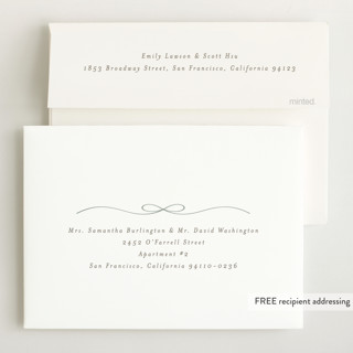 This is a fog birth announcements with standard by Laura Hankins called scallops printing on recycled smooth signature in standard