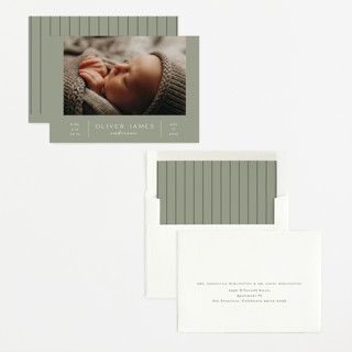 This is a shamrock birth announcements with standard by Iveta Angelova called new day printing on recycled smooth signature in standard