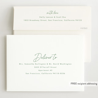 This is a shamrock birth announcements with standard by chocomocacino called raclette printing on recycled smooth signature in standard