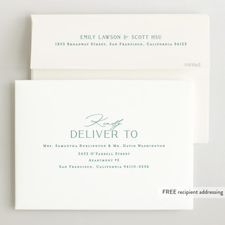 This is a teal birth announcements with standard by chocomocacino called gujiya printing on recycled smooth signature in standard