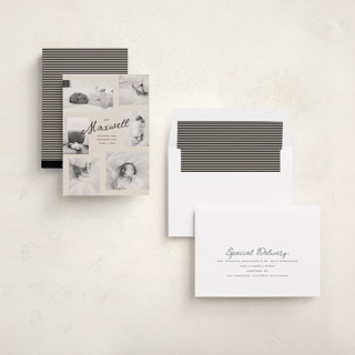 This is a ink birth announcements with standard by Kamala Nahas called pick six printing on recycled smooth signature in standard