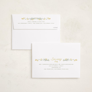 This is a lemon birth announcements with standard by Erin L. Wilson called dainty wreath printing on recycled smooth signature in standard