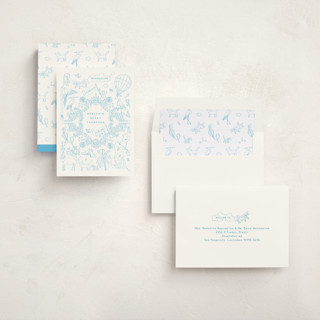 This is a cerulean birth announcements with standard by Paloma Morand Monteil called my little world tour printing on signature in standard