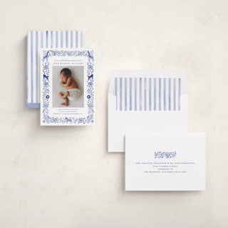 This is a ink birth announcements with standard by Sarah Knight called wild one printing on recycled smooth signature in standard